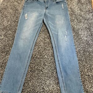 Kenneth Cole Stylish Light Blue Distressed skinny Jeans woman’s 12